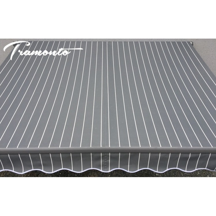 Markiza elektryczna 450x300 Szare Paski STD