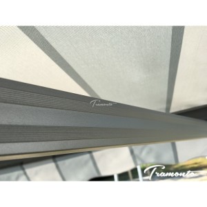 Markiza elektryczna 200x150 Szare Pasy STD