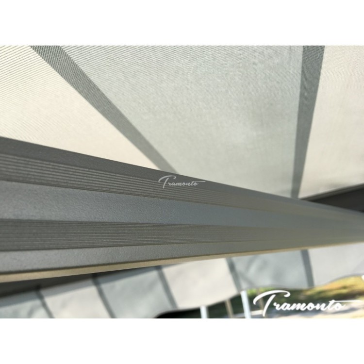 Markiza elektryczna 200x150 Szare Pasy STD