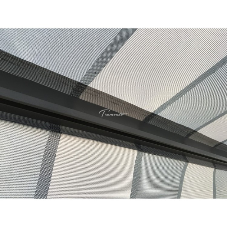 Markiza elektryczna 200x150 Szare Pasy STD