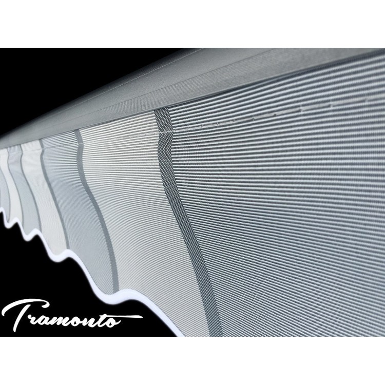 Markiza elektryczna 200x150 Szare Pasy STD