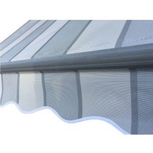 Markiza elektryczna 200x150 Szare Pasy STD