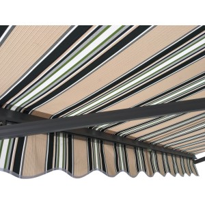 Markiza tarasowa ANTRACYT 250x200 Beż-Zielona PREM