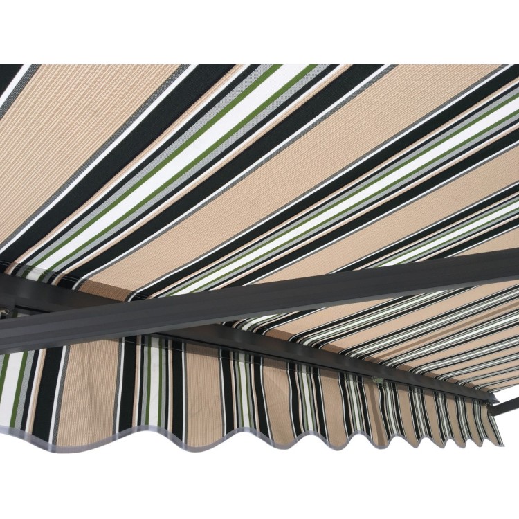 Markiza tarasowa ANTRACYT 250x200 Beż-Zielona PREM