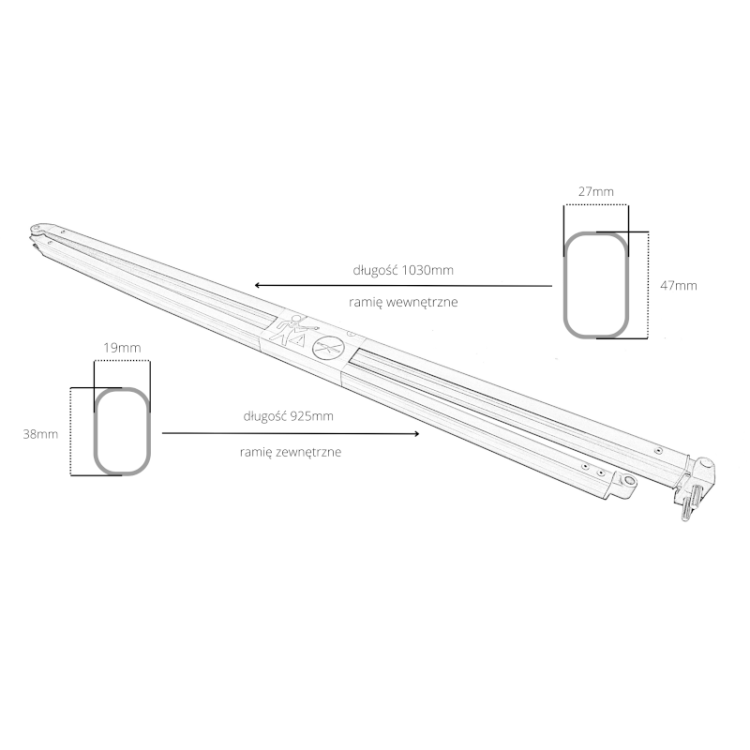 Ramię do markizy 250x200 prawe