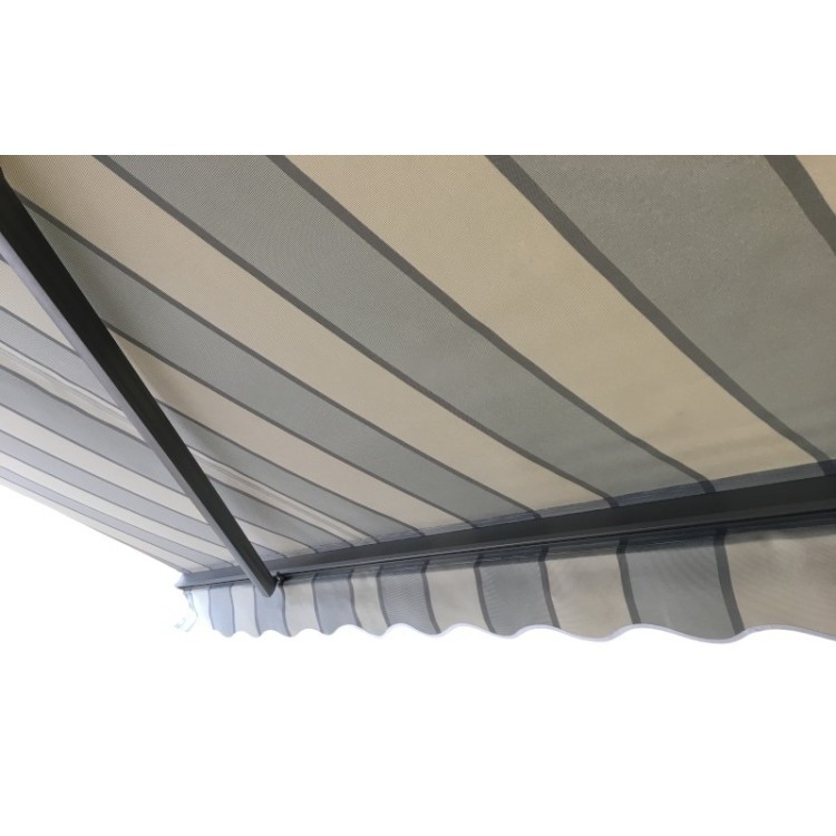 Markiza elektryczna 200x150 Szare Pasy STD