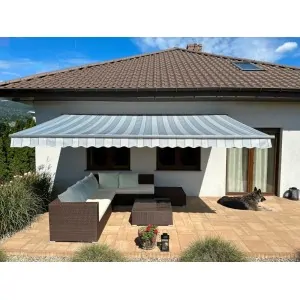 Markiza tarasowa ANTRACYT 250x200 Szare Pasy STD