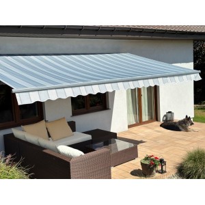 Markiza elektryczna 200x150 Szare Pasy STD