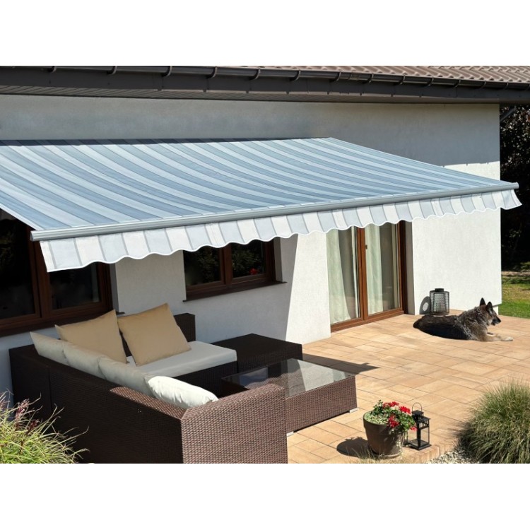 Markiza elektryczna 200x150 Szare Pasy STD