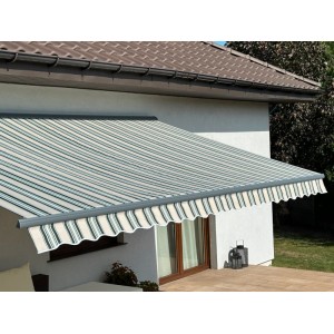 Markiza tarasowa ANTRACYT 250x200 Beż-Zielona PREM