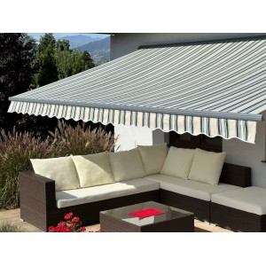 Markiza tarasowa ANTRACYT 250x200 Beż-Zielona PREM
