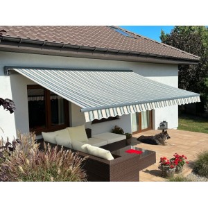 Markiza tarasowa ANTRACYT 250x200 Beż-Zielona PREM