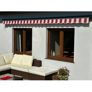 Markiza tarasowa ANTRACYT 250x200 Bordo-Beż PREM