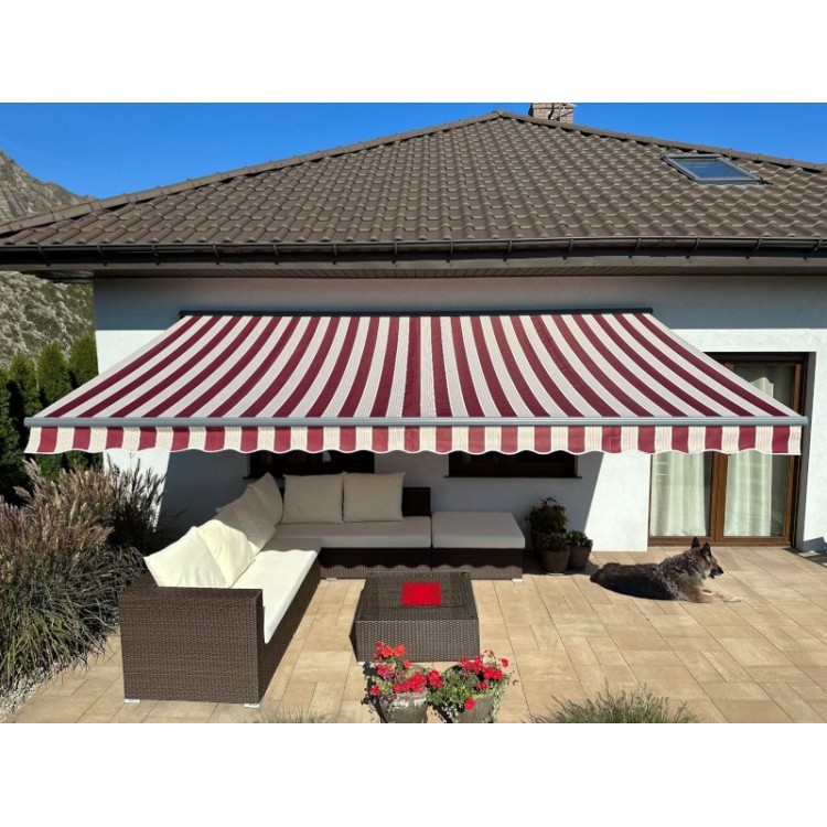 Markiza tarasowa ANTRACYT 250x200 Bordo-Beż PREM