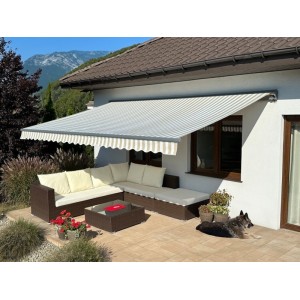 Markiza elektryczna 250x200 Beż-Biała PREM