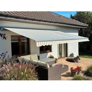 Markiza elektryczna 250x200 Beż-Biała PREM