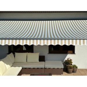 Markiza elektryczna 250x200 Beż-Biała PREM