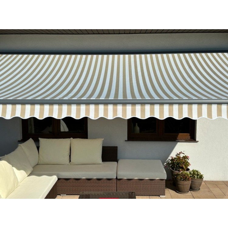 Markiza elektryczna 250x200 Beż-Biała PREM