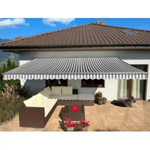 Markiza tarasowa ANTRACYT 300x250 Szaro-Biała STD