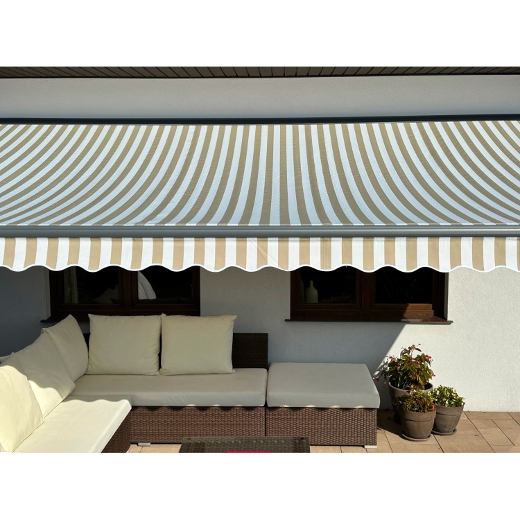 Markiza elektryczna 250x200 Beż-Biała PREM