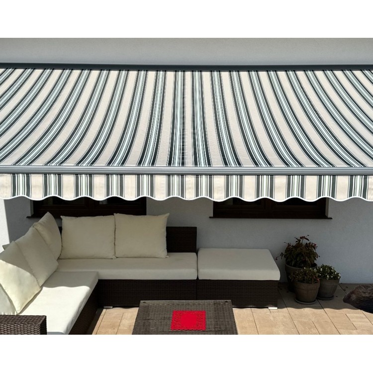 Markiza tarasowa ANTRACYT 250x200 Beż-Zielona PREM