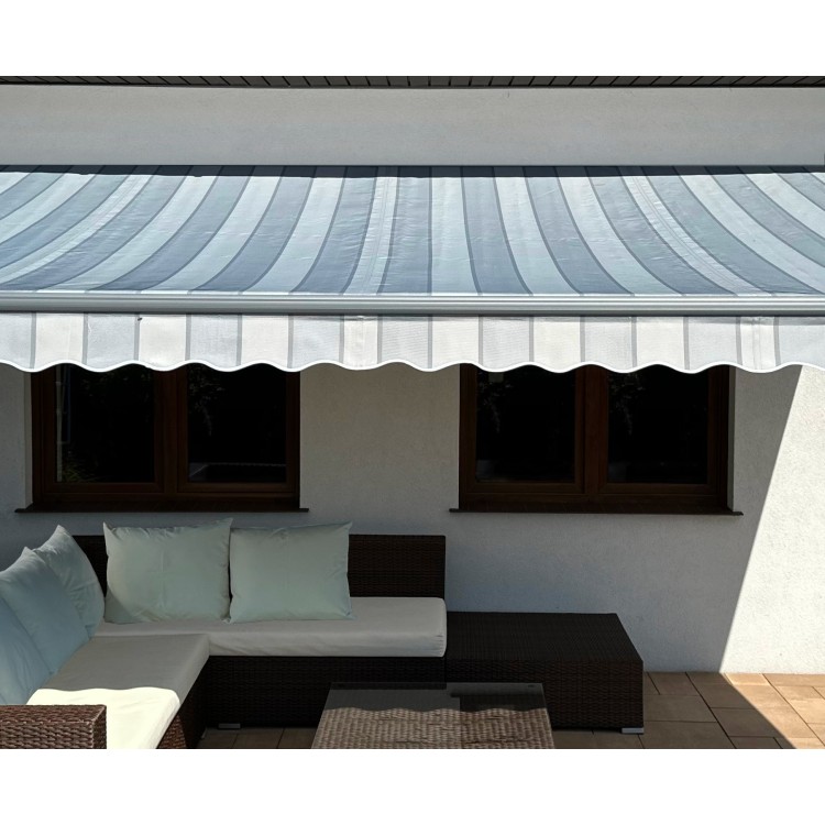 Markiza elektryczna 200x150 Szare Pasy STD