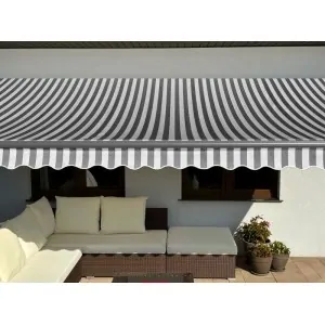 Markiza tarasowa ANTRACYT 300x250 Szaro-Biała STD