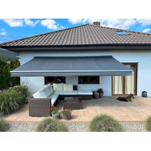 Markiza tarasowa ANTRACYT 500x300 Szara PREM