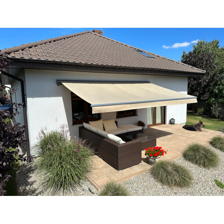 Markiza tarasowa ANTRACYT 500x300 Beżowa PREM